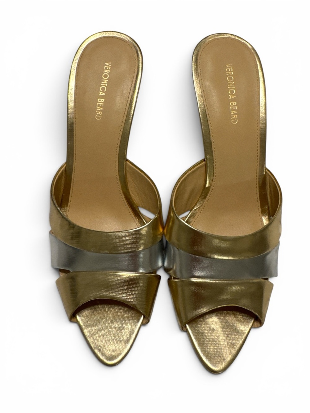 Vero Cuoio Metallic Gold and Silver Slide Mules